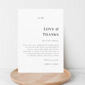 Carte De Placement Simple Elegant Love & Merci Mariage Merci