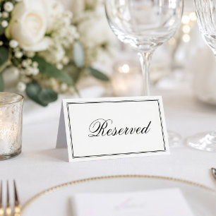 Carte De Placement Simple Élégant Mariage Réservé