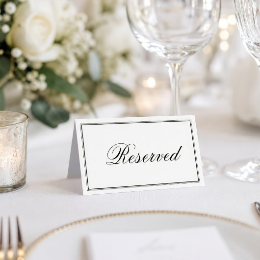 Carte De Placement Simple Élégant Mariage Réservé