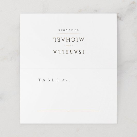 Carte De Placement Simple élégant moderne Mariage classique (Extérieur déplié)