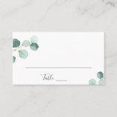 Carte De Placement Simple Elégant Verdure Rustique Eucalyptus Mariage (Devant)