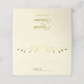 Carte De Placement Simple élégante Filigree Gold & Cream Mariage (Extérieur déplié)