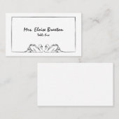 Carte De Placement Simple intemporel écrit à la main cygne élégant (Devant / Derrière)