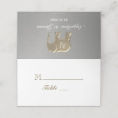 Carte De Placement Simple Mariage Argent (Extérieur déplié)