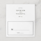 Carte De Placement simple mariage noir et blanc unique (Extérieur déplié)