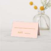 Carte De Placement Simple Mariage Rose Pâle Calligraphie Dorée (Devant)