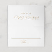 Carte De Placement Simple Mariage Script Ochre  (Extérieur déplié)