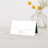 Carte De Placement Simple mariage vert forêt Script (Devant)