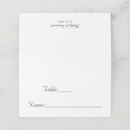 Carte De Placement Simple moderne élégant mariage Numéro de table (Extérieur déplié)