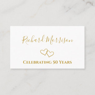 Carte De Placement Simple moderne Golden 50th Anniversary Nom de la f