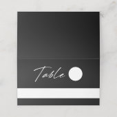 Carte De Placement Simple moderne Mariage noir et blanc (Extérieur déplié)