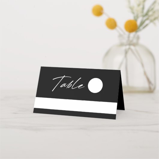 Carte De Placement Simple moderne Mariage noir et blanc (Devant)