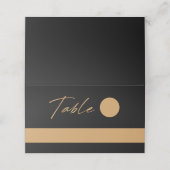 Carte De Placement Simple moderne Mariage noir et or (Extérieur déplié)