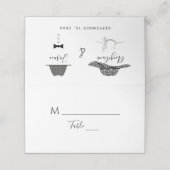 Carte De Placement Simple moderne noir blanc Mariage Portrait (Extérieur déplié)