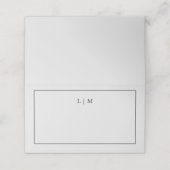 Carte De Placement Simple Monogramme Gris Clair Mariage Élégant (Extérieur déplié)