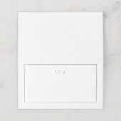 Carte De Placement Simple Monogramme Gris Foncé Élégant Mariage (Extérieur déplié)