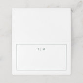 Carte De Placement Simple Monogramme Vert de Forêt Mariage Élégant (Extérieur déplié)