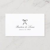 Carte De Placement Simple Nœud Papillon Mariage Classique (Dos)