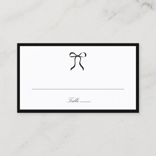 Carte De Placement Simple Nœud Papillon Mariage Classique (Devant)