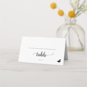 Carte De Placement Simple Noir Calligraphie Canard option Mariage
