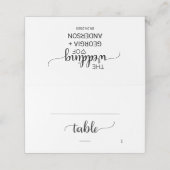 Carte De Placement Simple Noir Calligraphie Repas Option Mariage (Extérieur déplié)