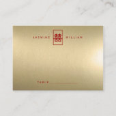 Carte De Placement Simple Rectangle double bonheur Mariage chinois (Devant)