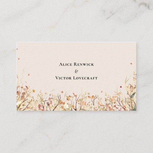 Carte De Placement Simple Russe Automne Beige Entree Choix plat (Dos)