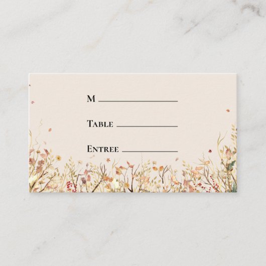 Carte De Placement Simple Russe Automne Beige Entree Choix plat (Devant)