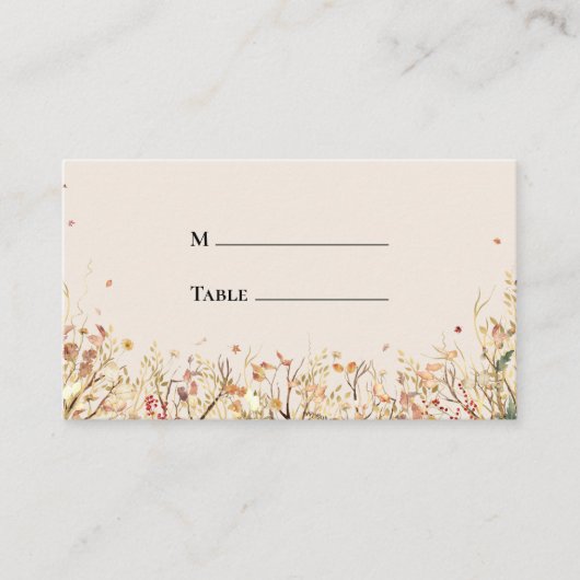 Carte De Placement Simple Russe Automne Beige Mariage plat (Devant)