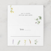 Carte De Placement Simple Russe Floral Boho Fleur sauvage Mariage (Extérieur déplié)