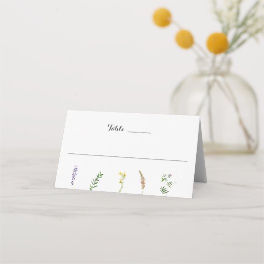 Carte De Placement Simple Russe Floral Boho Fleur sauvage Mariage (Devant)