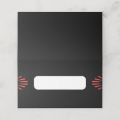 Carte De Placement Simple style rétro Table noire et rouge rose (Extérieur déplié)