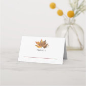 Carte De Placement Simples Automne Quitte le mariage extérieur (Dos)