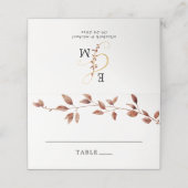 Carte De Placement Simples feuilles d'automne Mariage Ampersand Monog (Extérieur déplié)