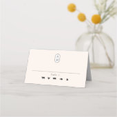 Carte De Placement Simples initiales beige, modernes, options de repa (Dos)