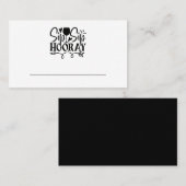 Carte De Placement Sip Hooray Vin Glass Party Black White Mariage (Devant / Derrière)