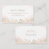 Carte De Placement Site du mariage botanique en or blanc Insérer une  (Devant / Derrière)