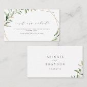 Carte De Placement Site Internet Mariage Gold Green Moderne Insérer u (Devant / Derrière)