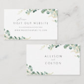 Carte De Placement Site mariage de l'eucalyptus rustique (Devant / Derrière)