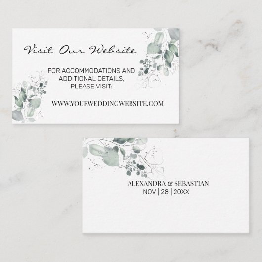 Carte De Placement Site mariage de verdure d'aquarelle Insérer une ca (Devant / Derrière)