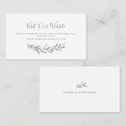 Carte De Placement Site mariage de verdure d'aquarelle Insérer une ca (Devant / Derrière)