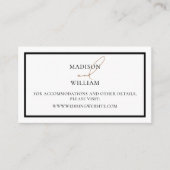 Carte De Placement Site mariage Design noir avec détails de Parties s (Devant)