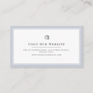 Carte De Placement Site Web minimaliste gris floral argenté Insérer u