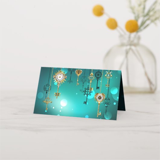 Carte De Placement Skeleton Keys on Green Background (Dos)