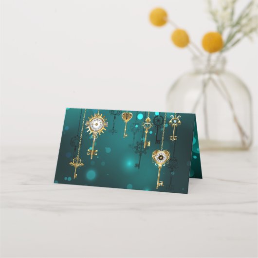 Carte De Placement Skeleton Keys on Green Background (Devant)