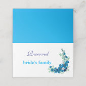 Carte De Placement Sky Blue Floral Wedding Folded Place Card (Extérieur déplié)