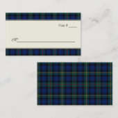 Carte De Placement Smith Tartan Plaid Mariage Escort Place Card (Devant / Derrière)