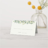 Carte De Placement Snowberry vert/crème+Mariage Eucalyptus (Devant)