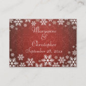 Carte De Placement Snowflakes et Red Mariage damassé Place Setting (Dos)