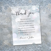 Carte De Placement Snowflakes Script Mariage Merci